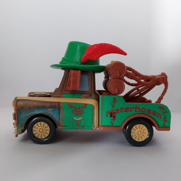 Disney Pixar Cars Deluxe Materhosen Mater Diecast Metal 1:55 German Tow Truck - Picture 4 of 10